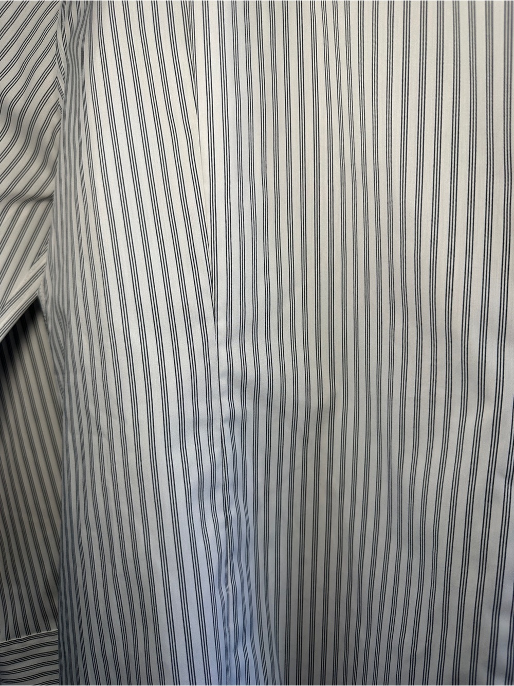 Liz Claiborne Wrinkle Free Striped Button Front Shirt White Black Medium - Picture 8 of 9